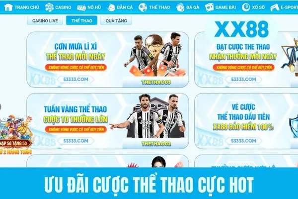 Ưu đãi cược thể thao cực hot